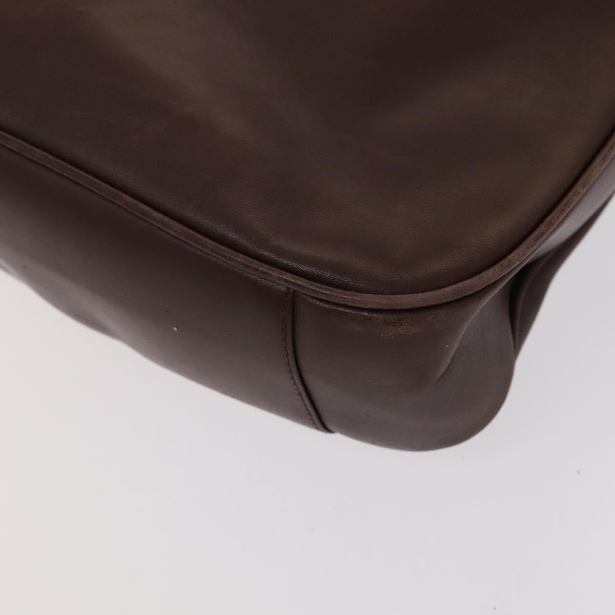 GUCCI Bamboo Hand Bag Leather 2way Brown Gold 001 14 1638 Auth th5652