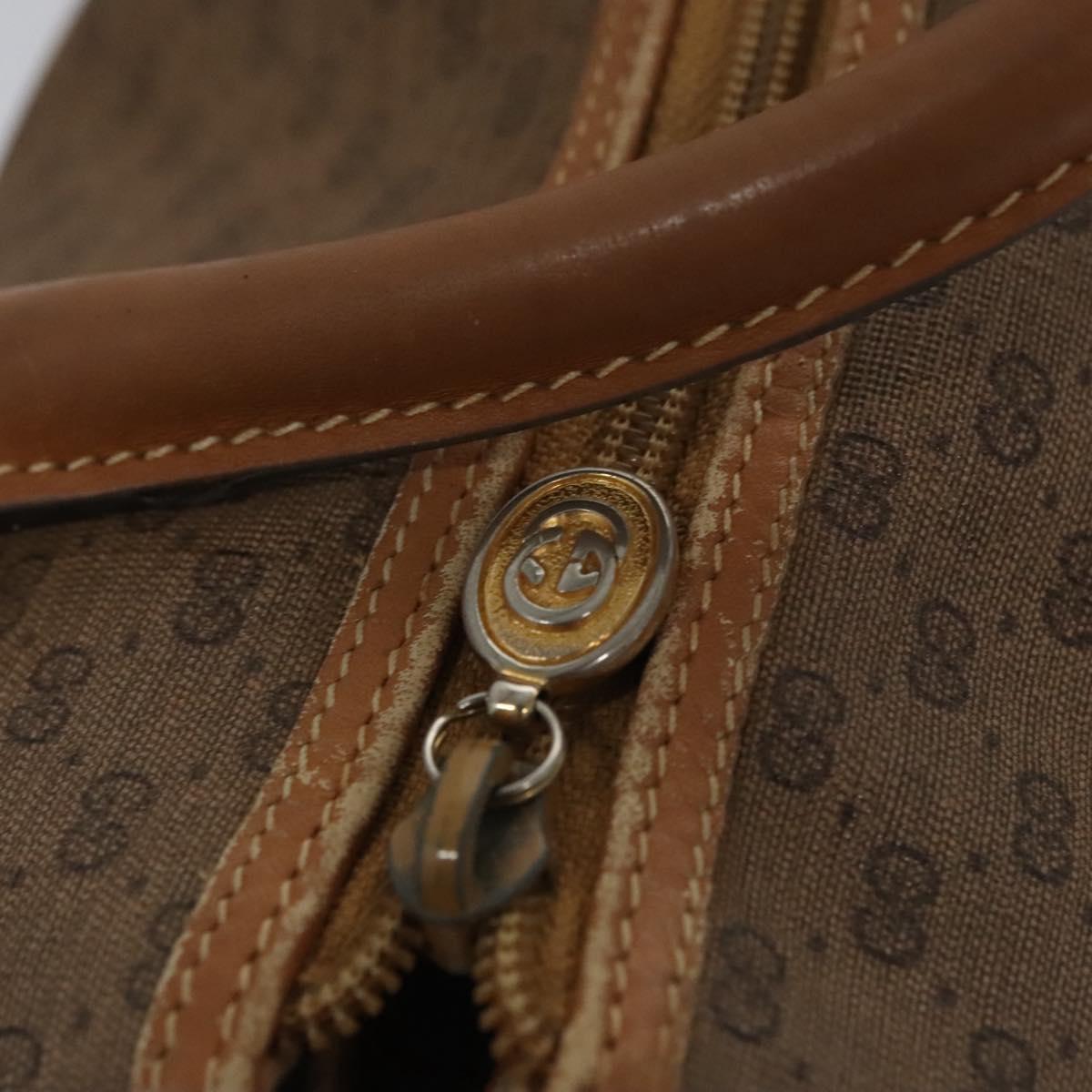 GUCCI Micro GG Supreme Hand Bag PVC Brown Gold 000 084 0158 Auth th5660