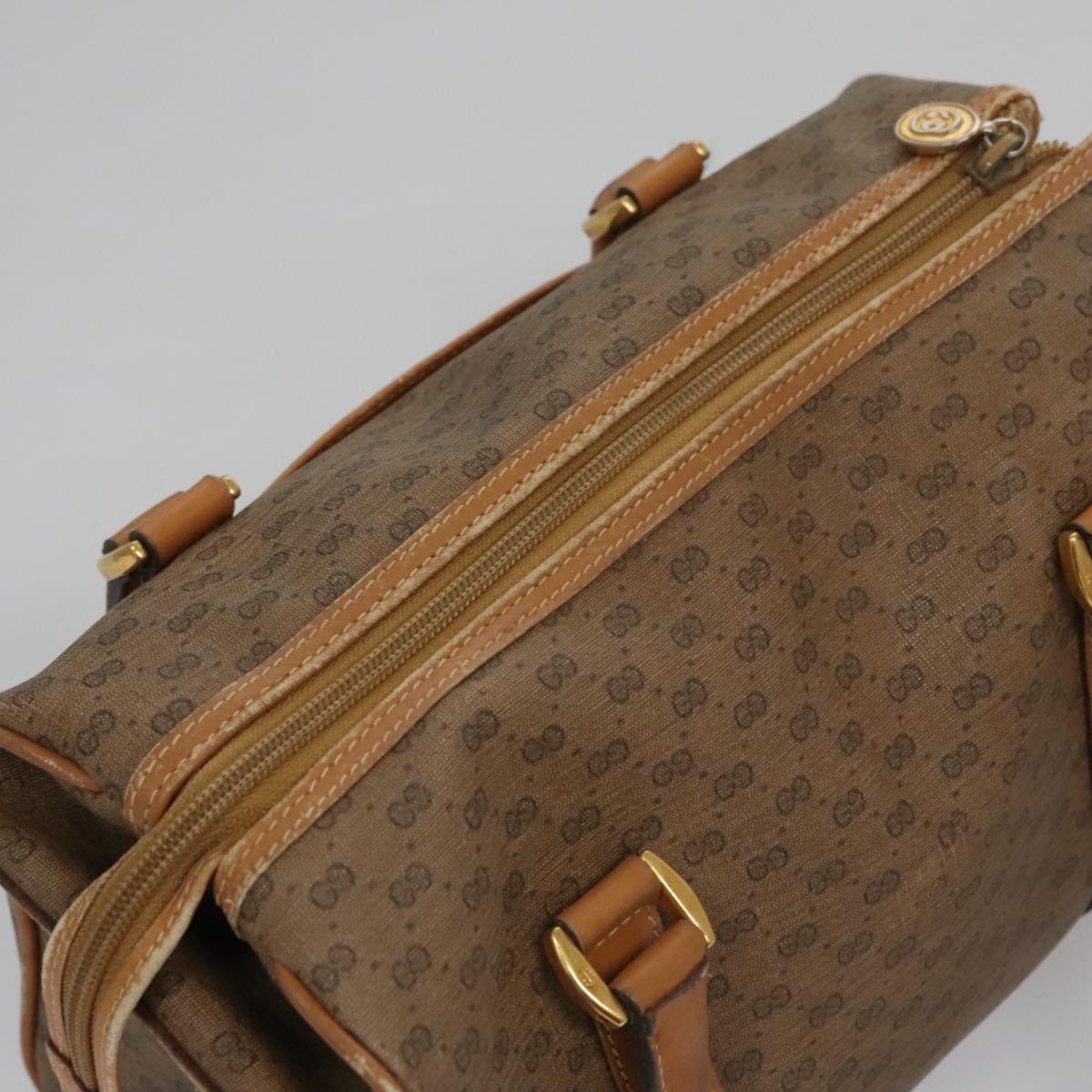 GUCCI Micro GG Supreme Hand Bag PVC Brown Gold 000 084 0158 Auth th5660