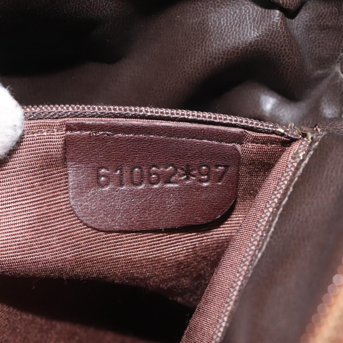 BALLY Quilted Hand Bag Leather Brown Gold Auth th5678