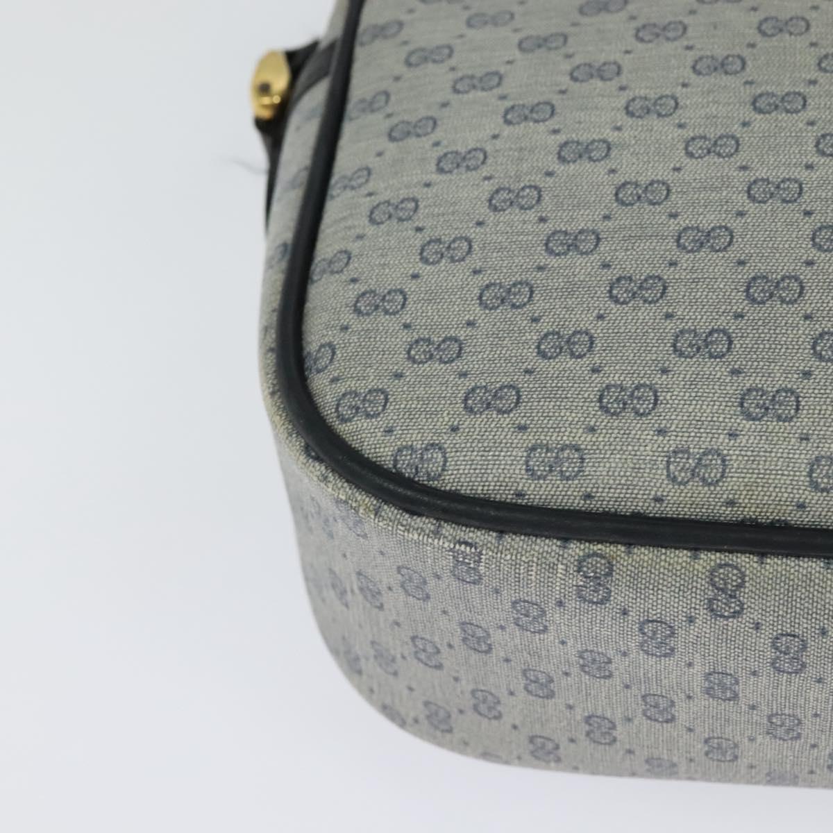 GUCCI Micro GG Supreme Shoulder Bag PVC Navy Gold 001 904 0439 Auth th5693