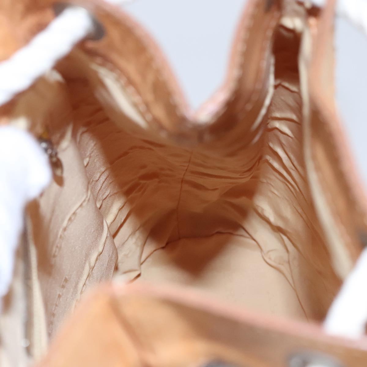 BURBERRY Backpack Canvas White Brown Auth th5698