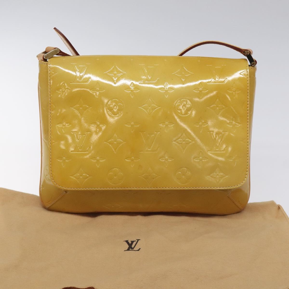 LOUIS VUITTON Monogram Vernis Thompson Street Bag Beige M91301 LV Auth th5733