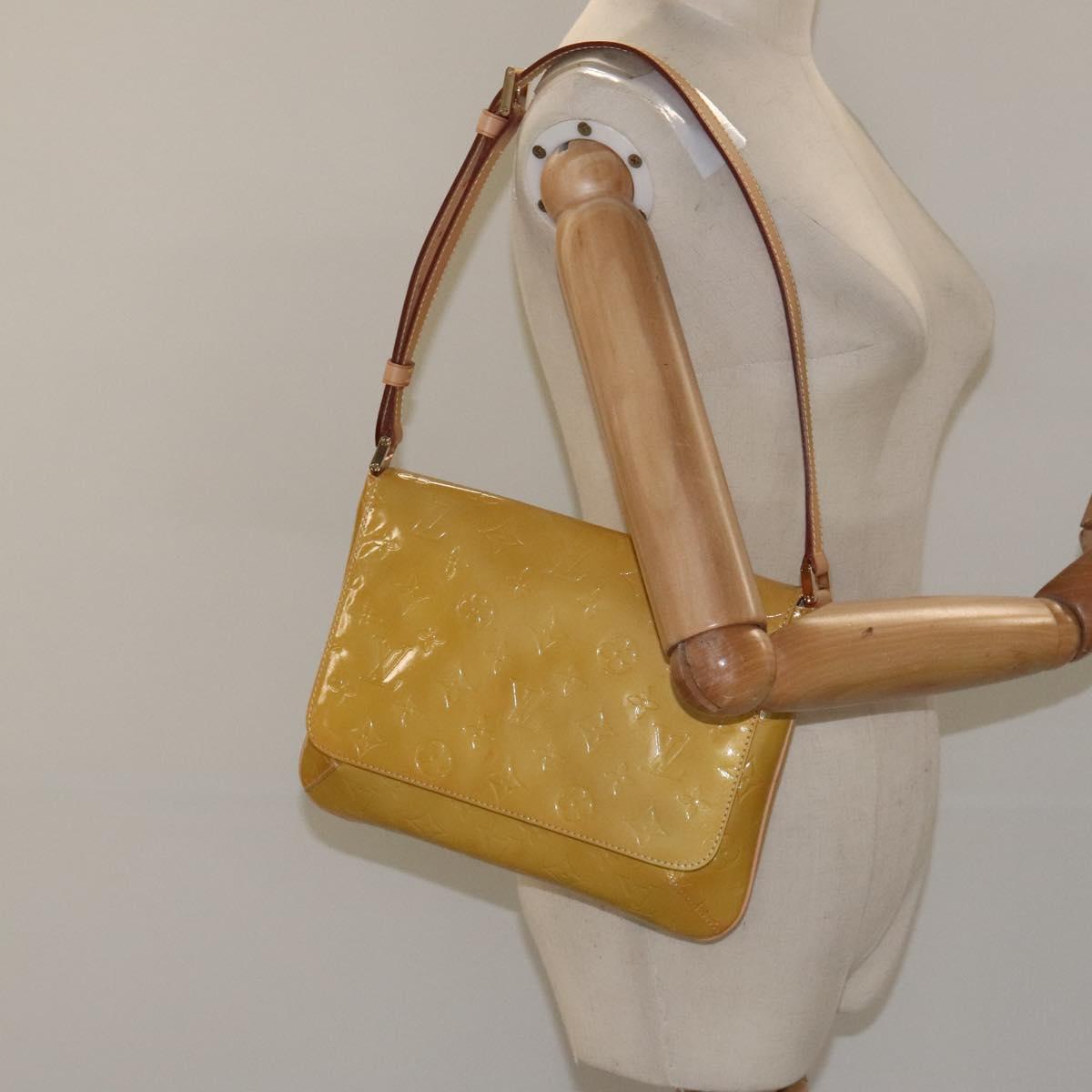 LOUIS VUITTON Monogram Vernis Thompson Street Bag Beige M91301 LV Auth th5733