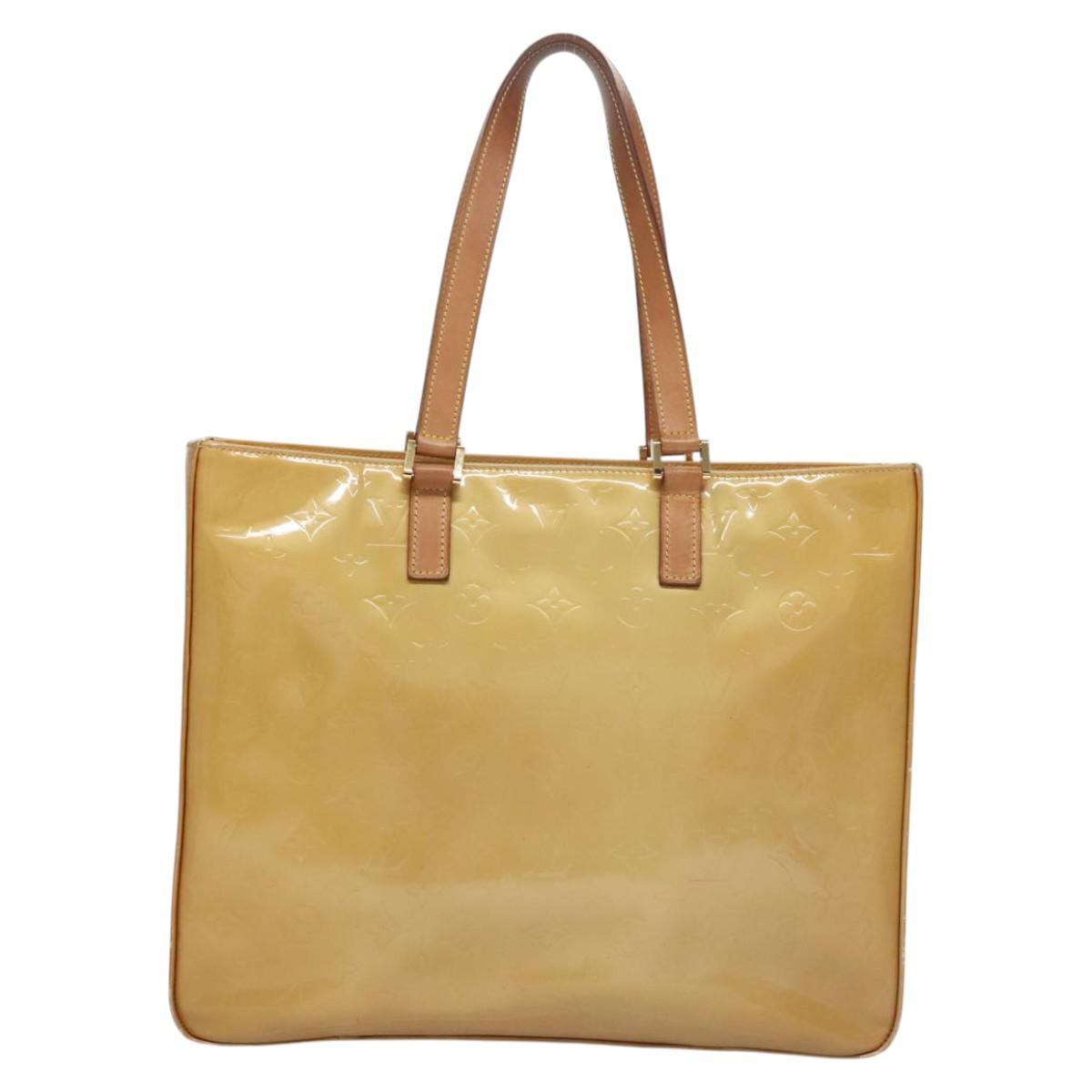 LOUIS VUITTON Monogram Vernis Columbus Tote Bag Beige M91023 LV Auth th5734