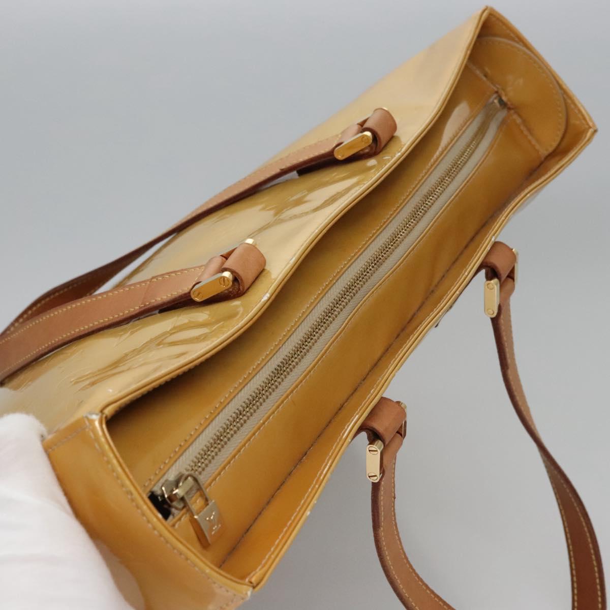 LOUIS VUITTON Monogram Vernis Columbus Tote Bag Beige M91023 LV Auth th5734