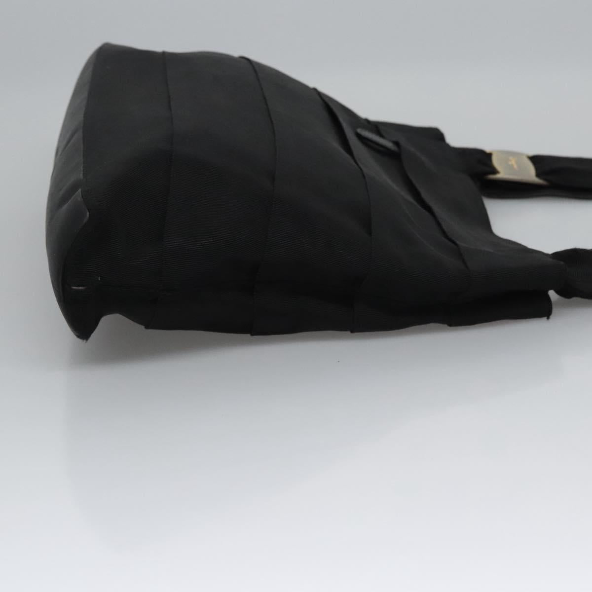 Salvatore Ferragamo Vala Shoulder Bag Canvas Brown Gold Auth th5740