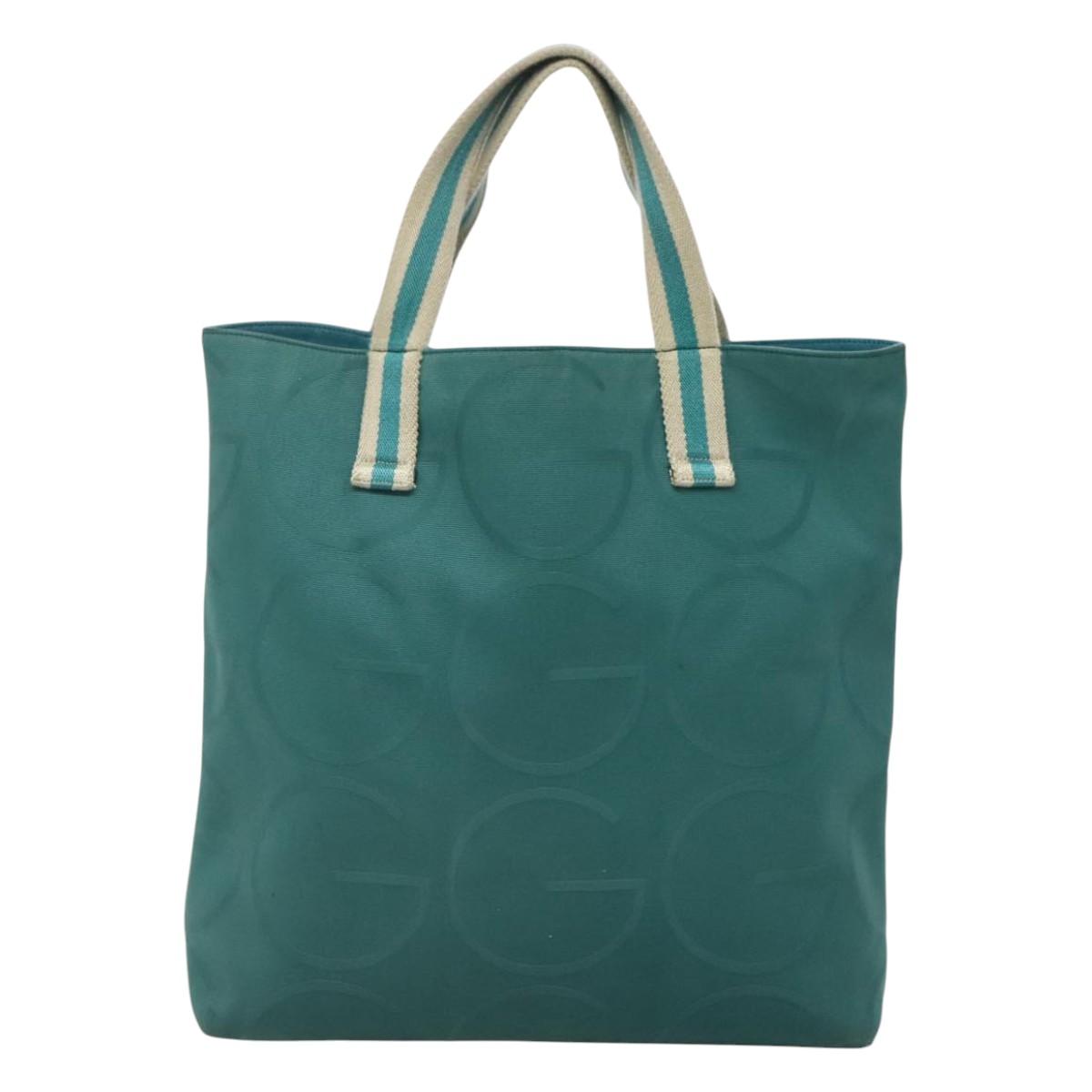 GUCCI Tote Bag Canvas Blue 123439 Auth th5768