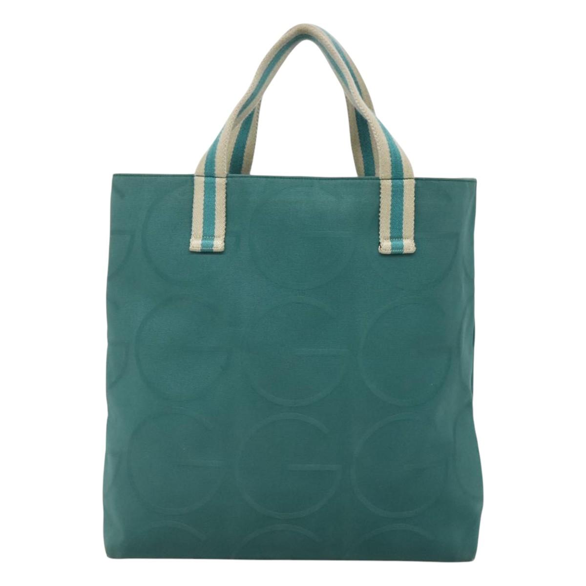 GUCCI Tote Bag Canvas Blue 123439 Auth th5768