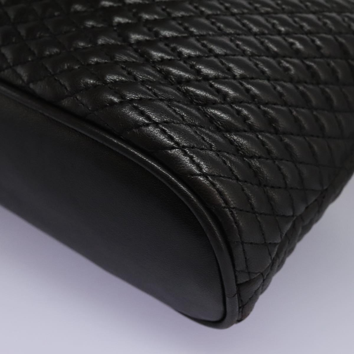 BALLY Chain Shoulder Bag Leather Black Gold Auth th5773