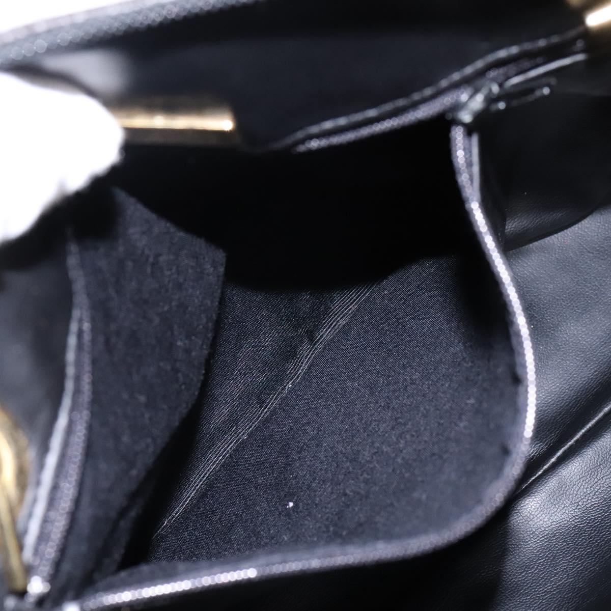 BALLY Chain Shoulder Bag Leather Black Gold Auth th5773