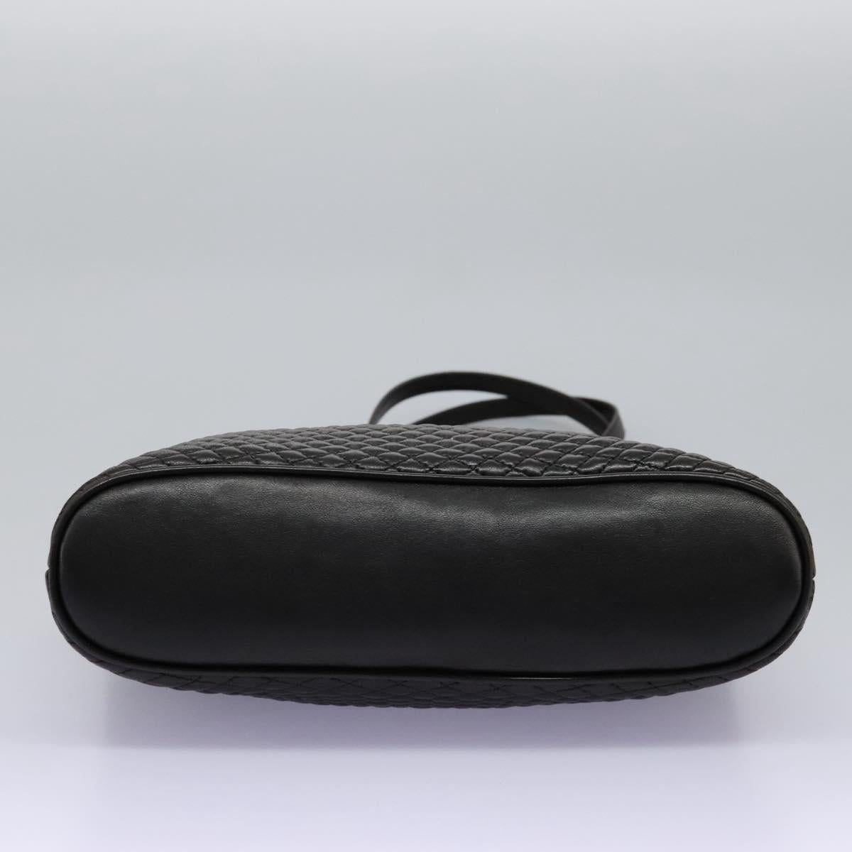 BALLY Chain Shoulder Bag Leather Black Gold Auth th5773