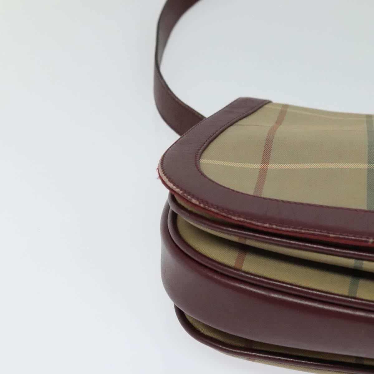 Burberrys Nova Check Shoulder Bag Canvas Beige Gold Auth th5781
