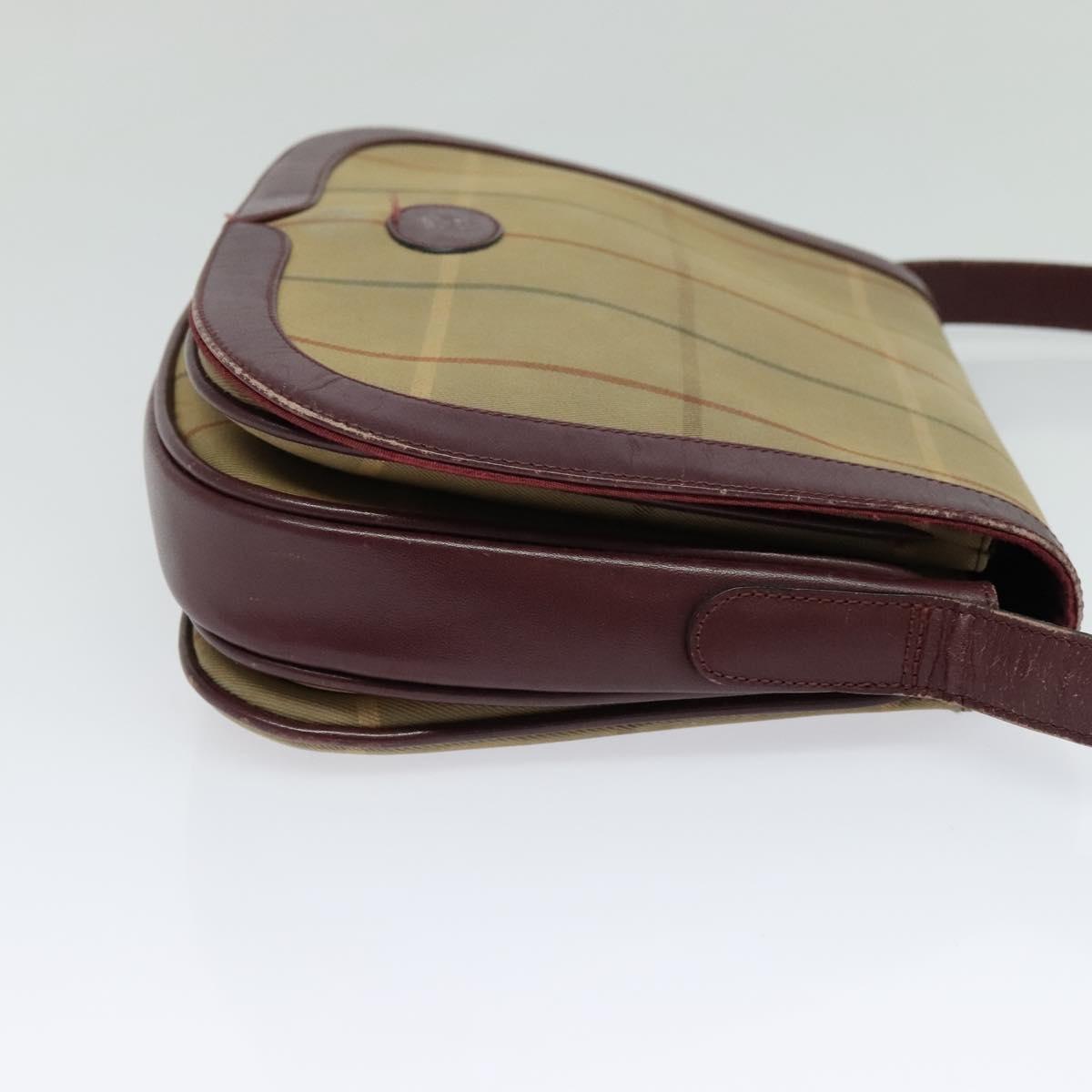 Burberrys Nova Check Shoulder Bag Canvas Beige Gold Auth th5781