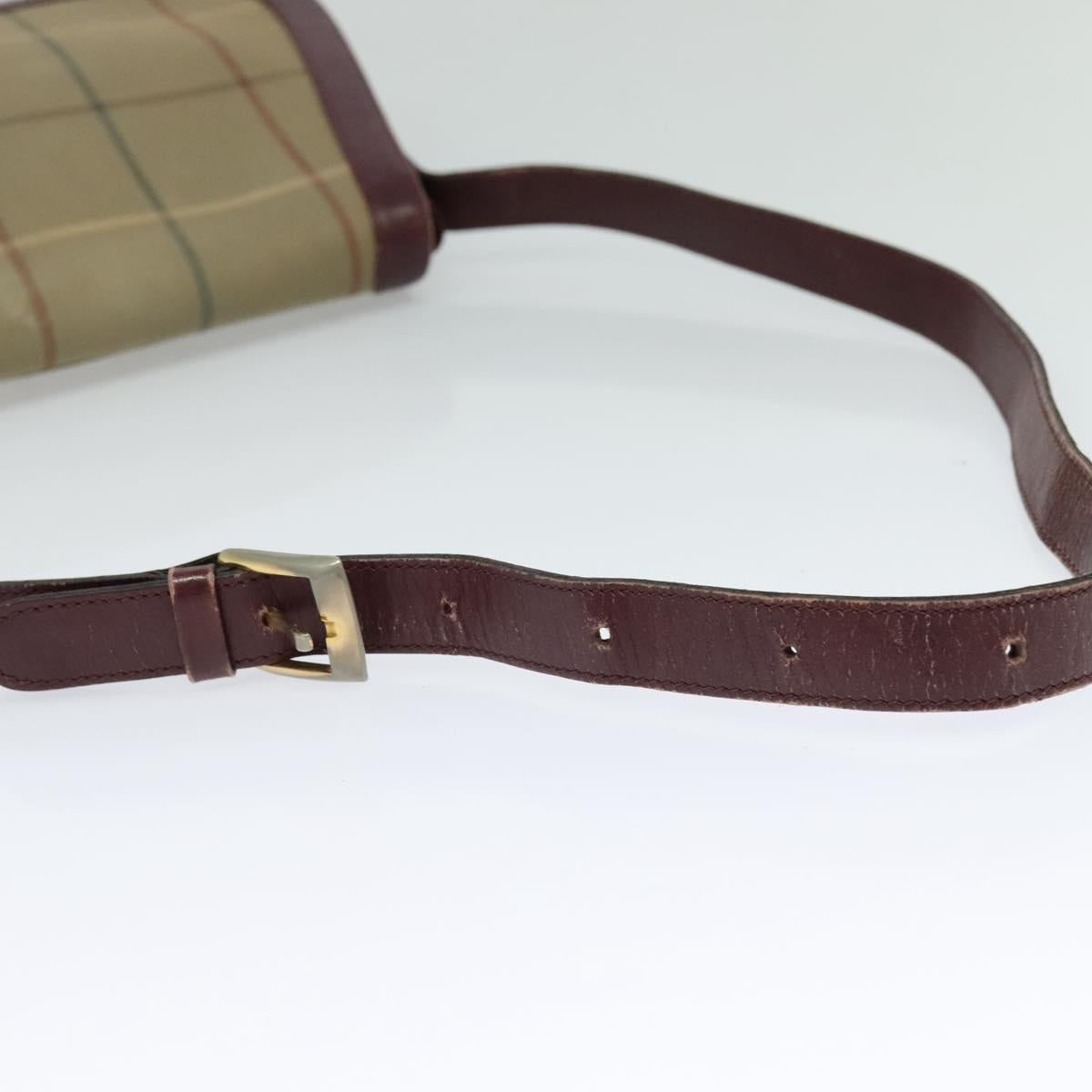 Burberrys Nova Check Shoulder Bag Canvas Beige Gold Auth th5781