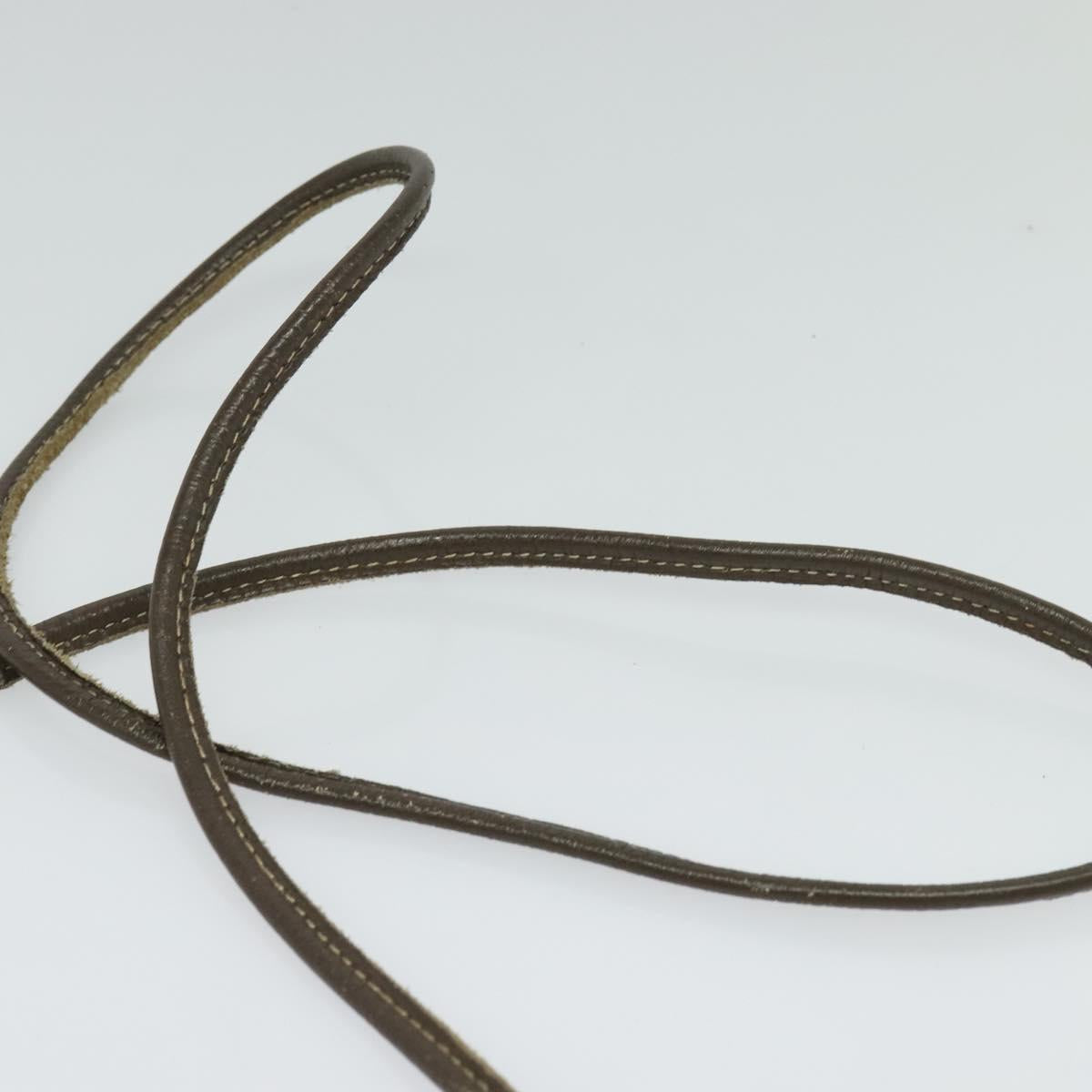 FENDI Zucchino Canvas Shoulder Bag PVC Brown Silver Auth th5785