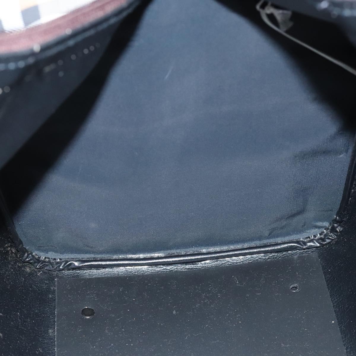 Burberrys Nova Check Boston Bag Canvas Beige Gold Auth th5794