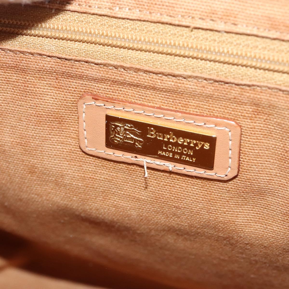 Burberrys Nova Check Hand Bag PVC Leather 2way Blue Auth th5802