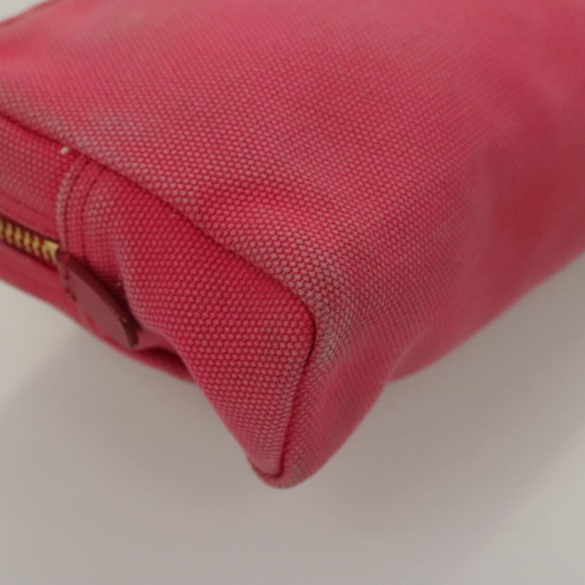 PRADA Pouch Canvas Pink Auth th5806
