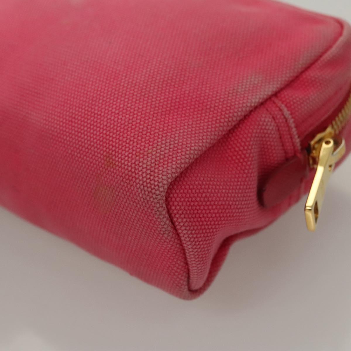 PRADA Pouch Canvas Pink Auth th5806