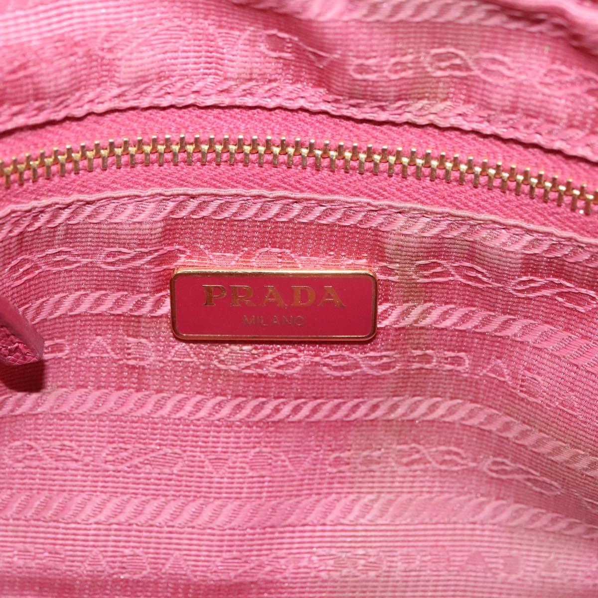 PRADA Pouch Canvas Pink Auth th5806