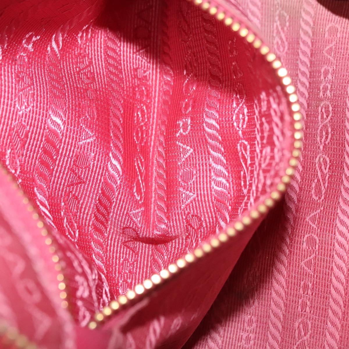 PRADA Pouch Canvas Pink Auth th5806