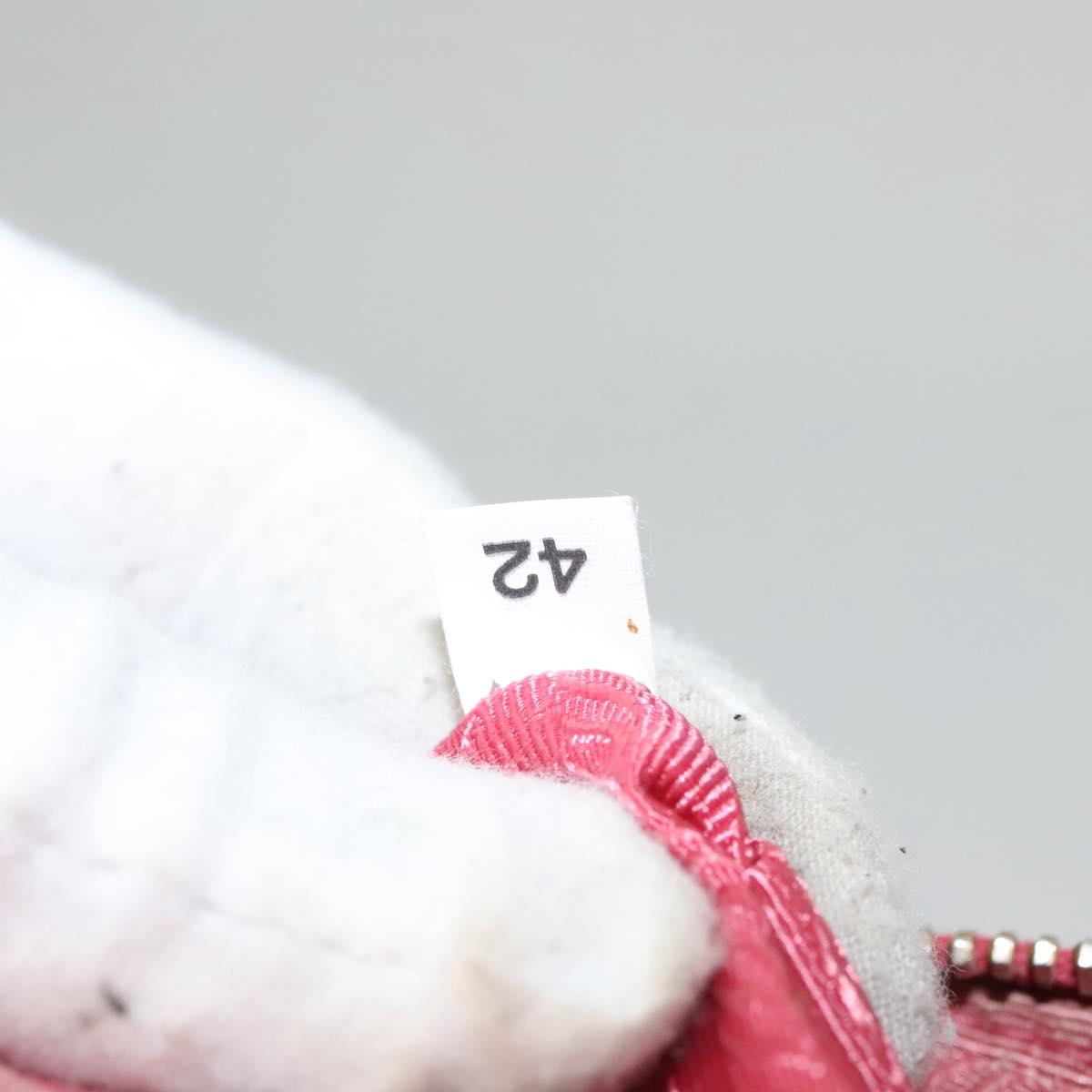 PRADA Pouch Canvas Pink Auth th5806