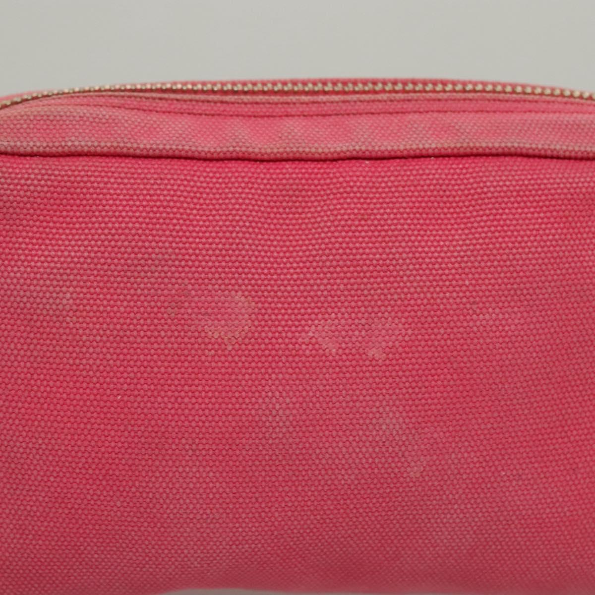 PRADA Pouch Canvas Pink Auth th5806