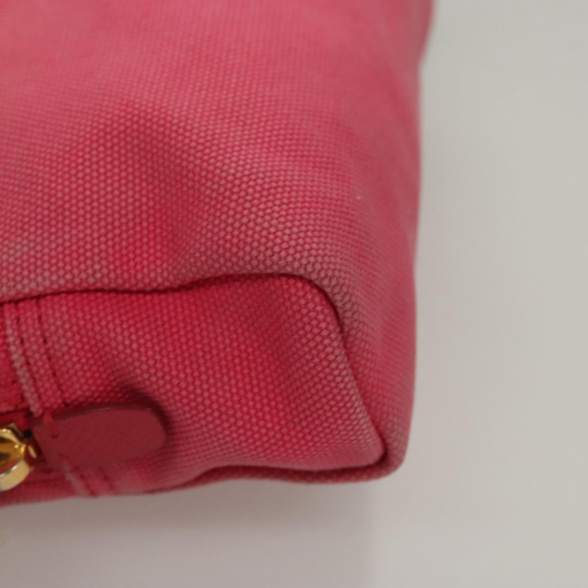 PRADA Pouch Canvas Pink Auth th5806