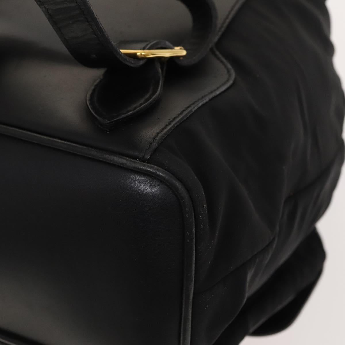 GUCCI Bamboo Backpack Leather Black Auth th5812