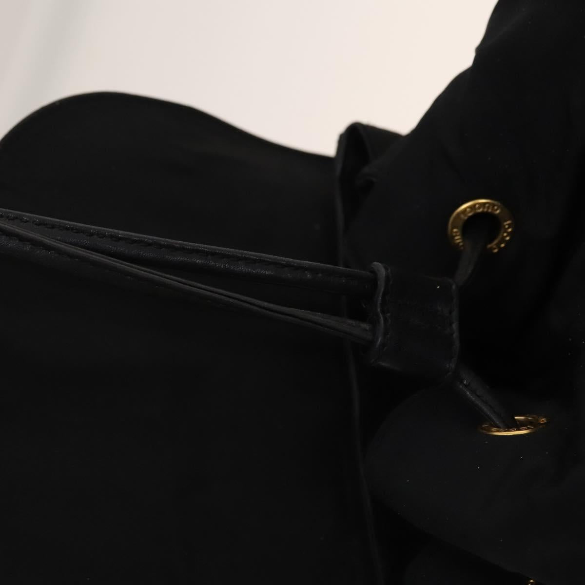 GUCCI Bamboo Backpack Leather Black Auth th5812