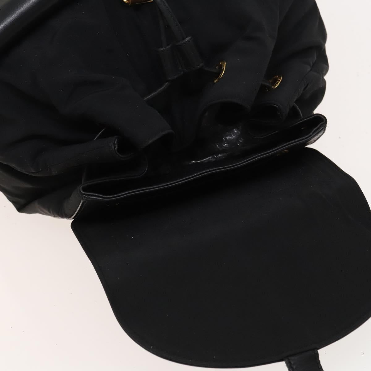 GUCCI Bamboo Backpack Leather Black Auth th5812