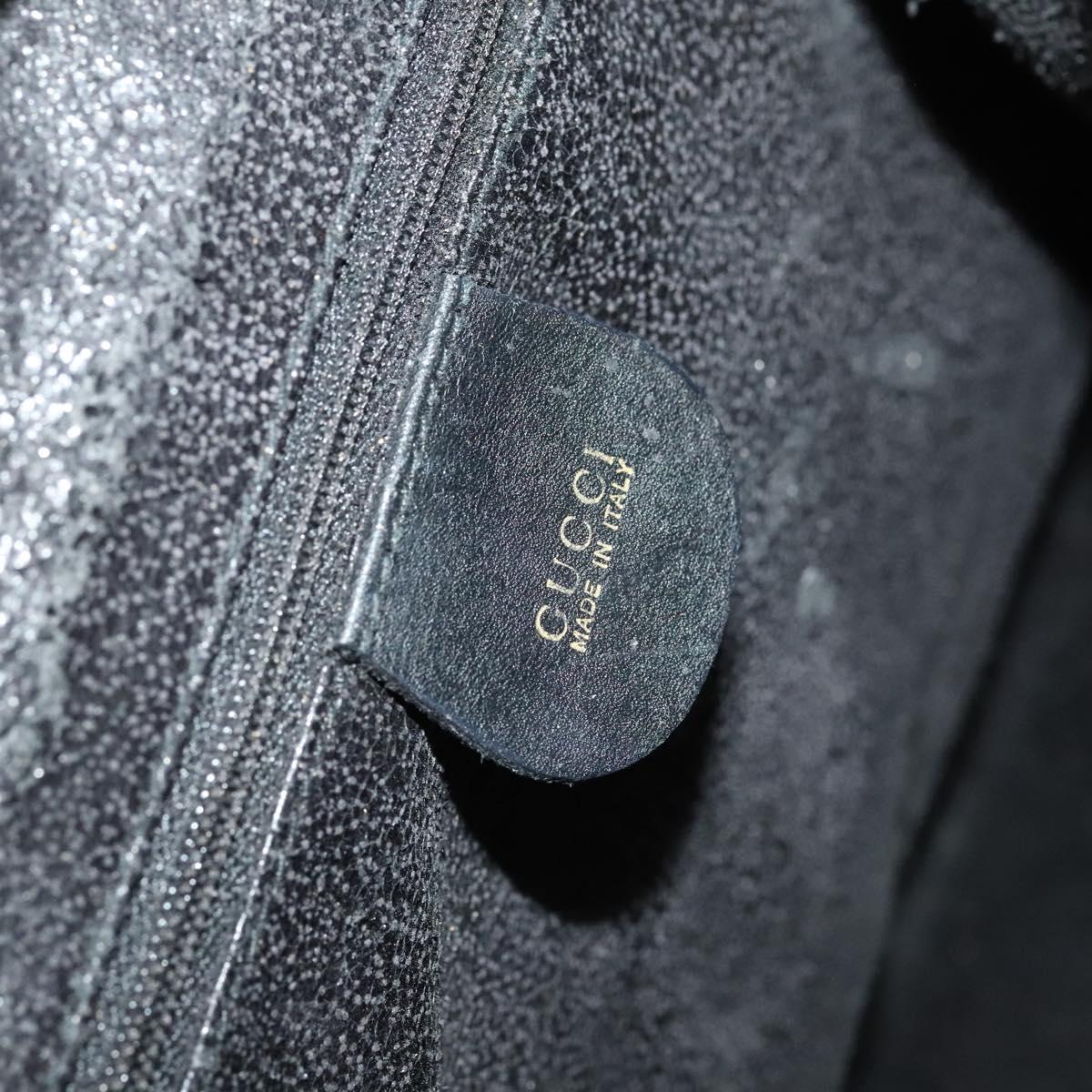 GUCCI Bamboo Backpack Leather Black Auth th5812