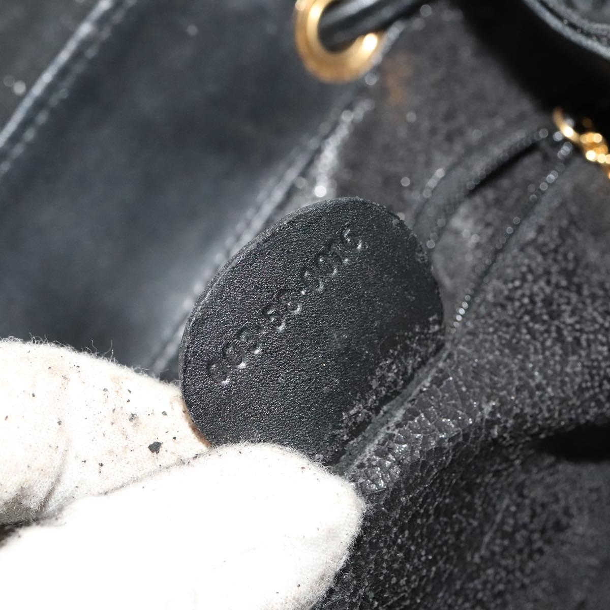 GUCCI Bamboo Backpack Leather Black Auth th5812