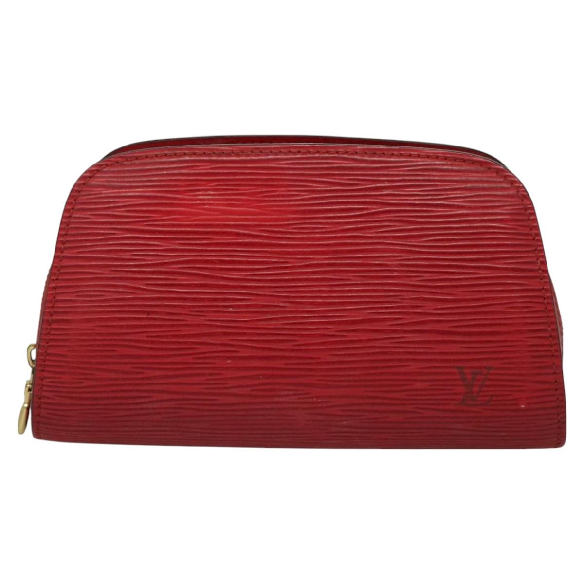 LOUIS VUITTON Epi Dauphine PM Pouch Castilian Red M48447 LV Auth th5819