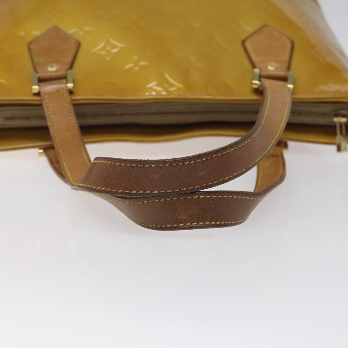 LOUIS VUITTON Monogram Vernis Houston Hand Bag Beige M91004 LV Auth th5822