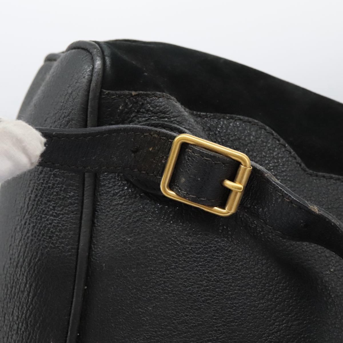 GUCCI Bamboo Backpack Suede Black Gold 003 2058 0016 Auth th5828