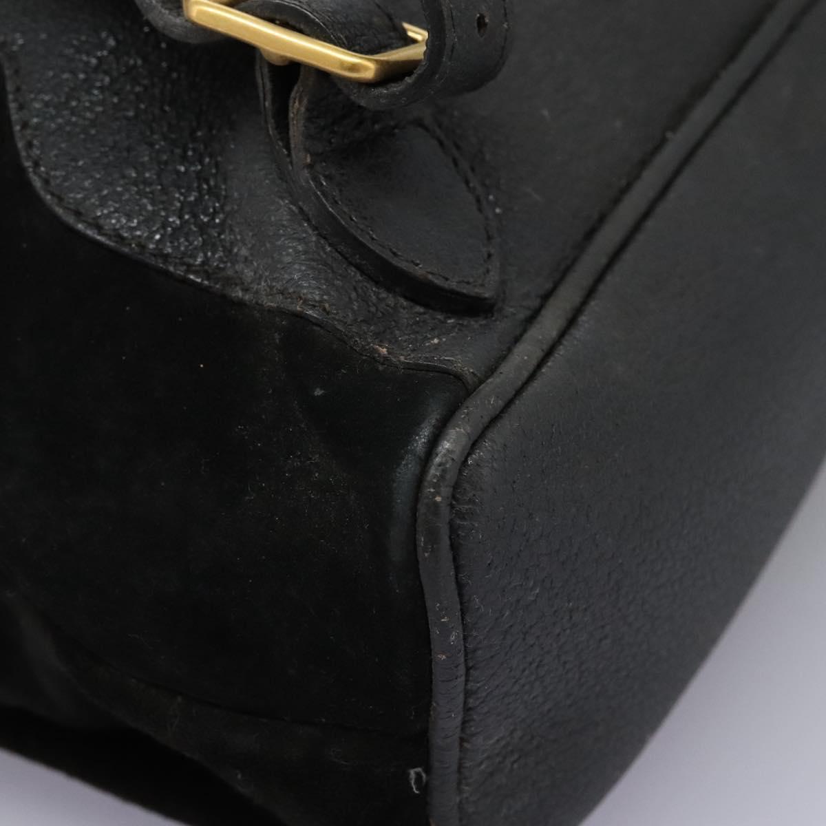 GUCCI Bamboo Backpack Suede Black Gold 003 2058 0016 Auth th5828