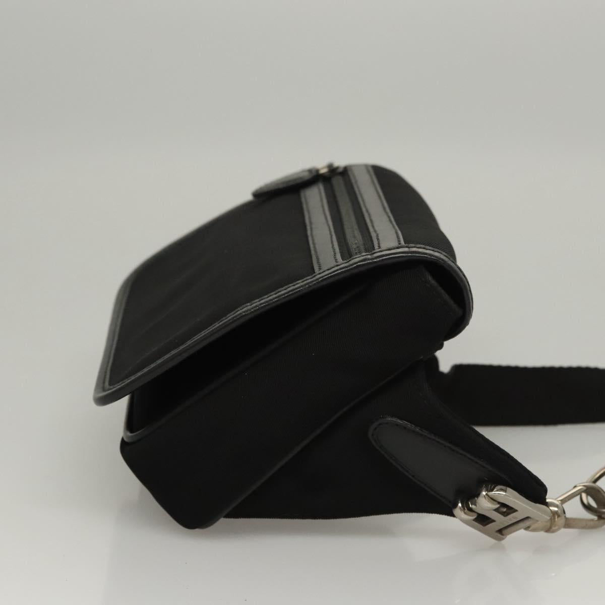 BALLY Waist bag Canvas Black Silver Auth th5841