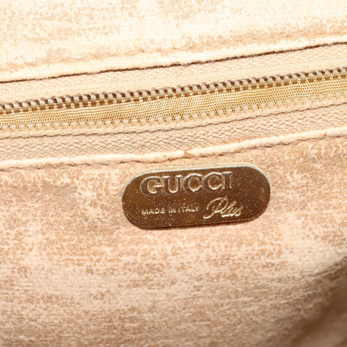 GUCCI GG Plus Supreme Shoulder Bag PVC Beige Gold Auth th5843