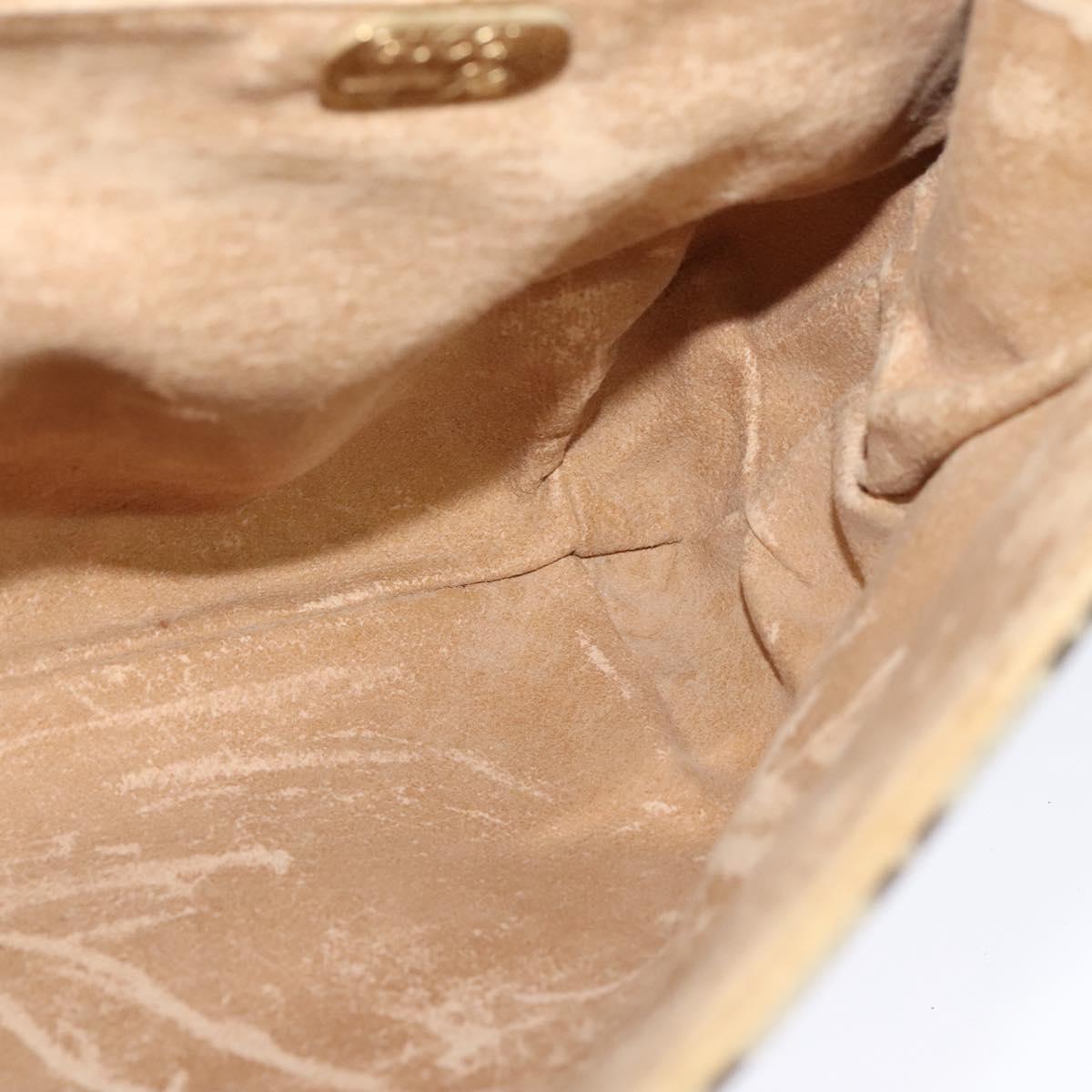 GUCCI GG Plus Supreme Shoulder Bag PVC Beige Gold Auth th5843