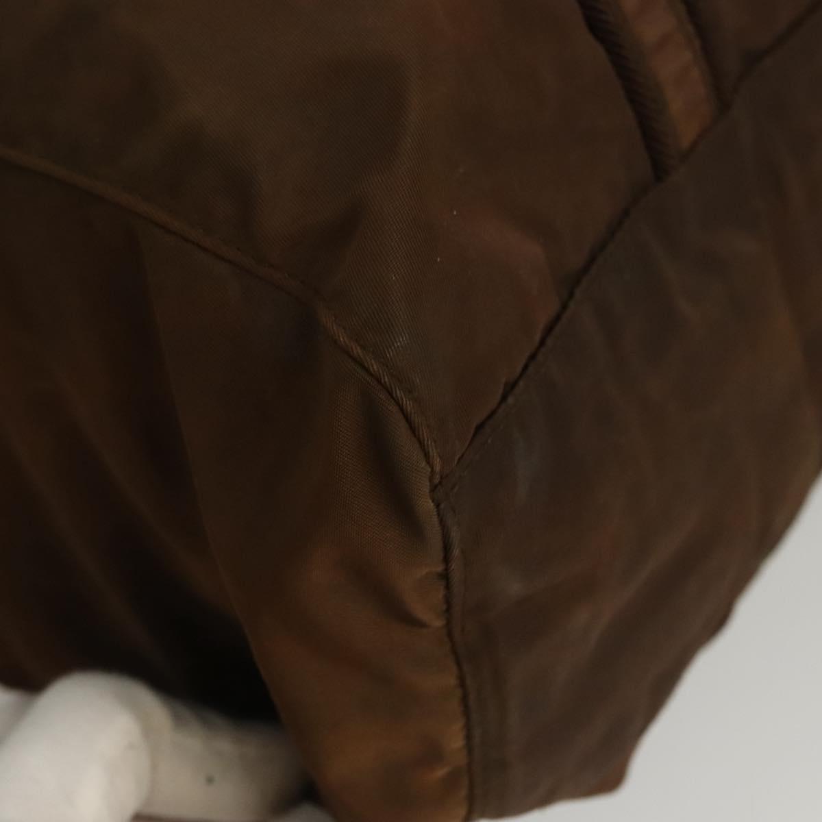 PRADA Tote Bag Nylon Brown Auth th5852