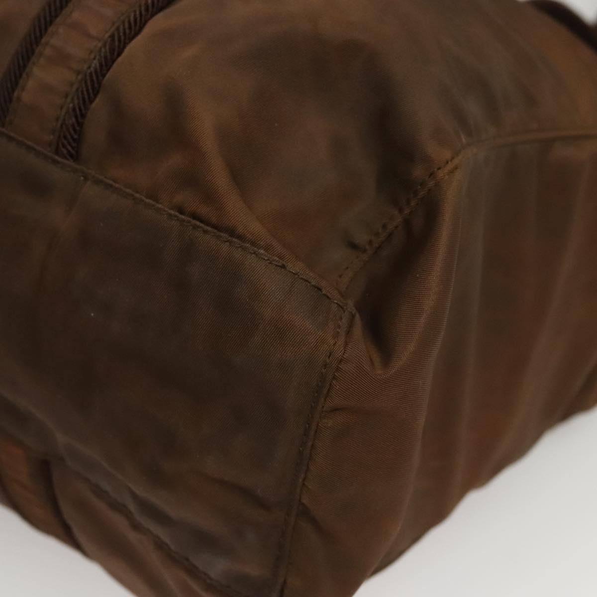 PRADA Tote Bag Nylon Brown Auth th5852