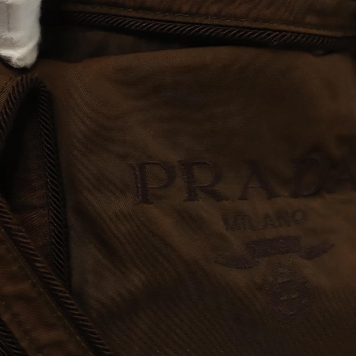 PRADA Tote Bag Nylon Brown Auth th5852