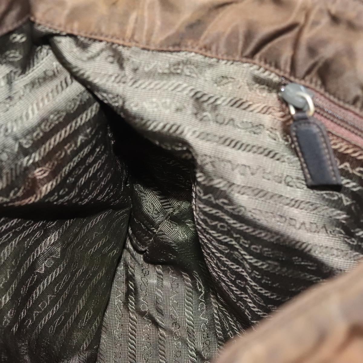 PRADA Tote Bag Nylon Brown Auth th5852