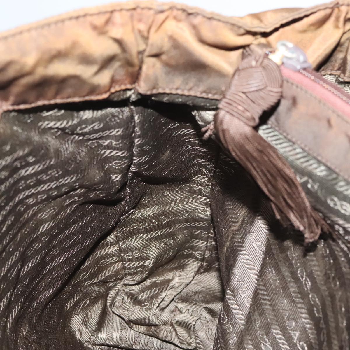 PRADA Tote Bag Nylon Brown Auth th5852