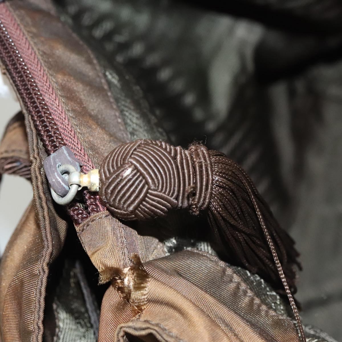 PRADA Tote Bag Nylon Brown Auth th5852