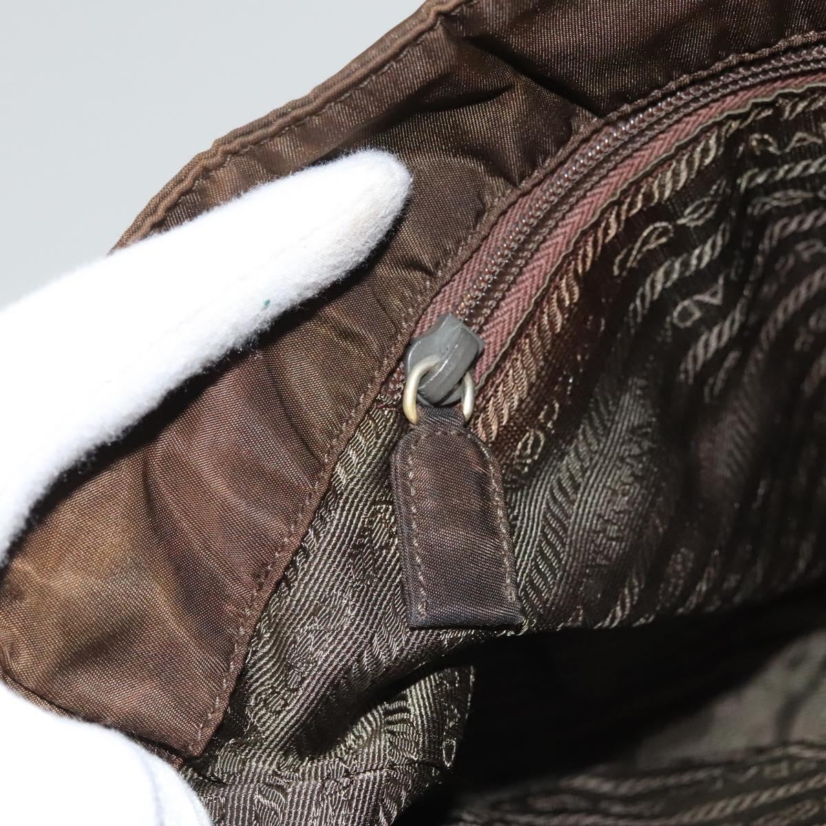 PRADA Tote Bag Nylon Brown Auth th5852