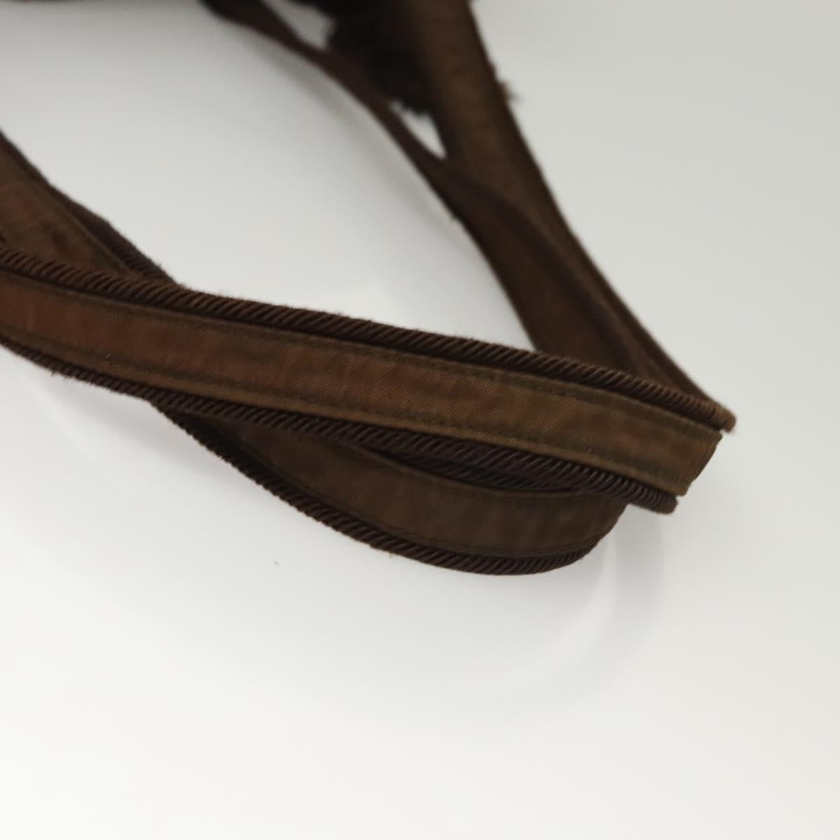 PRADA Tote Bag Nylon Brown Auth th5852