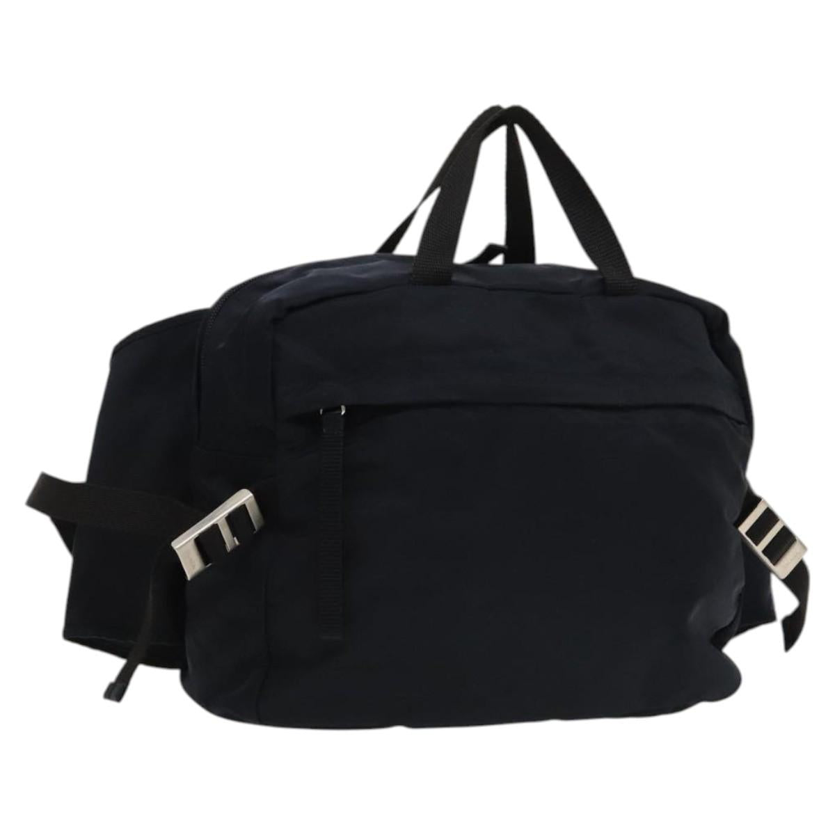 PRADA Backpack Nylon Navy Silver Auth th5858